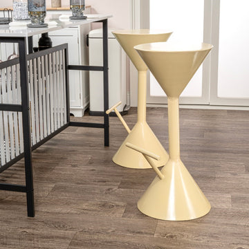 Chronos 29.75" Modern Industrial Iron Hourglass Backless Bar Stool with Foot Rest - JONATHAN Y